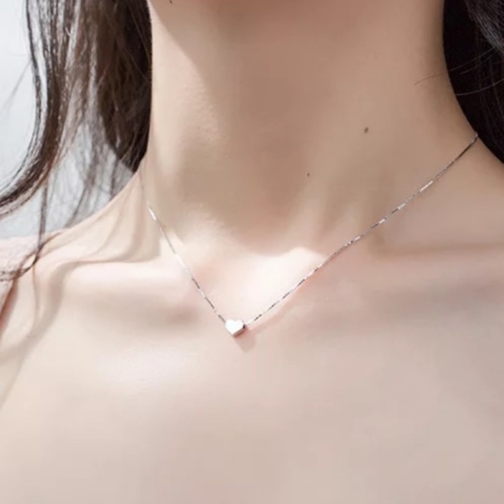 “18” NEW 925 STERLING SILVER HEART NECKLACE, NICE NECKLACE, CUTE NECKLACE - Picture 3 of 4